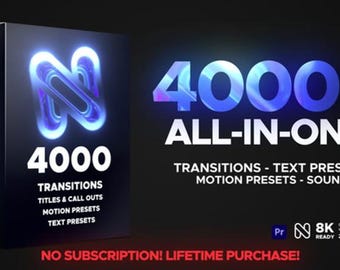 4000+ Transitions Library for Premiere Pro All In One | 4000+ All-In-One Transitions Pack for Premiere Pro | 4000+ Mega Pack