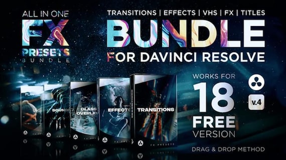 DaVinci Resolve FX Presets Bundle: Transitions, Effects, Titles, VHS