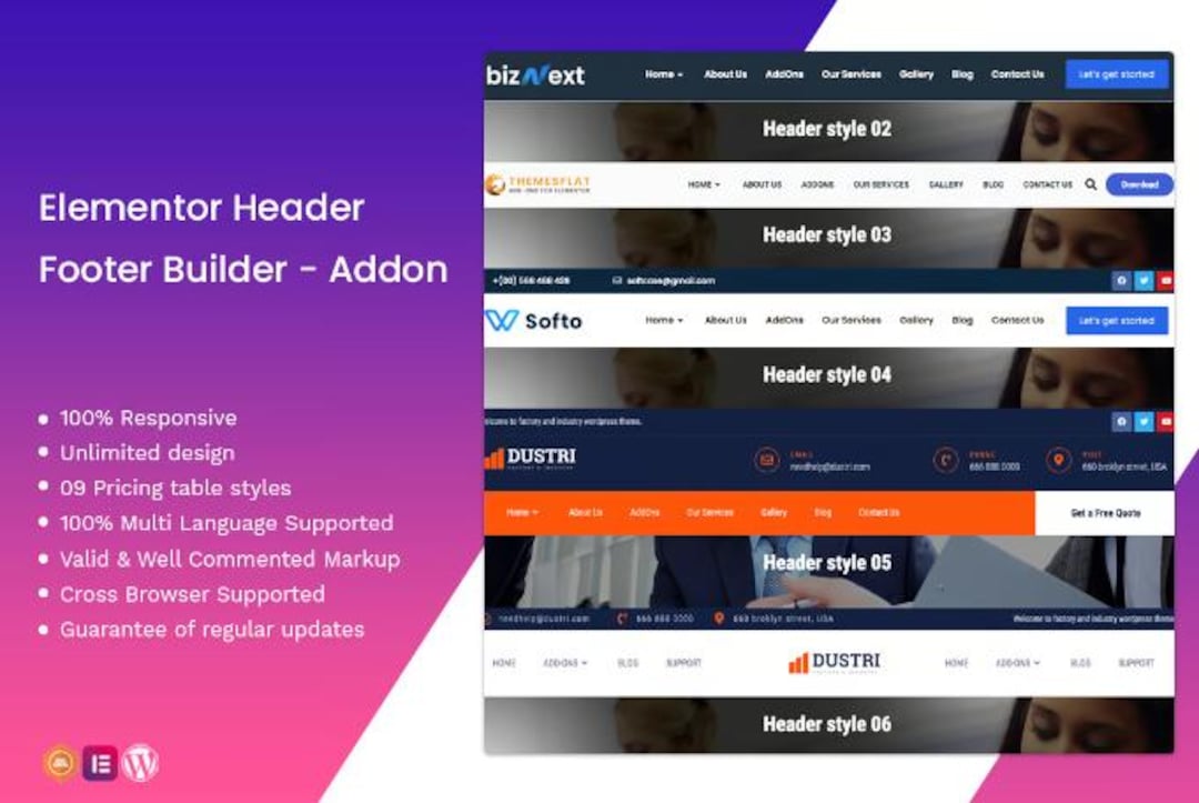 Elementor Header Footer Builder Addon: Website Design Templates - Etsy