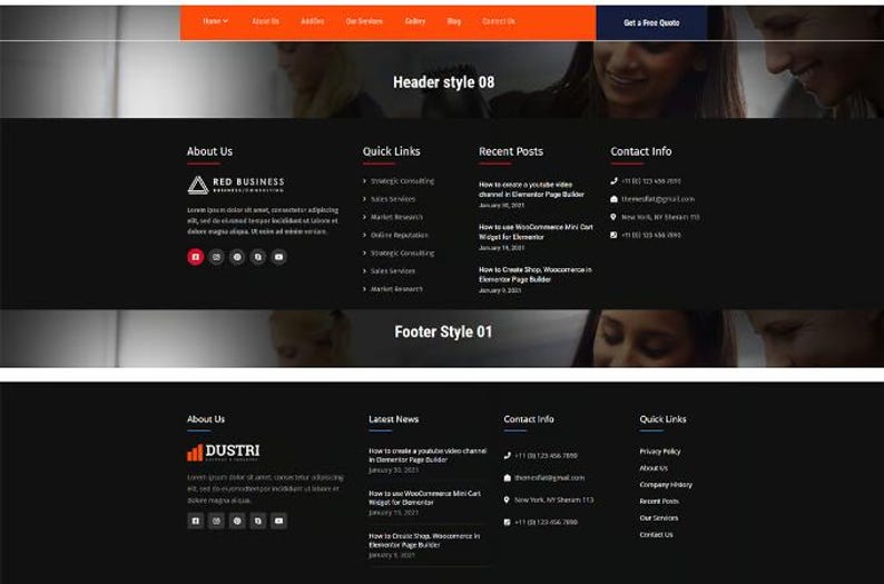 Layout Design Header Footer Elementor Header Footer Builder Addon: Website Design Templates - Etsy