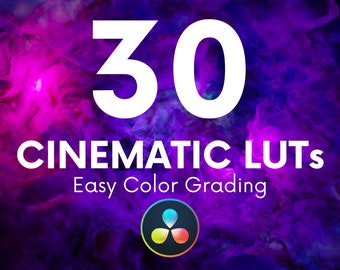 30 LUT cinematográficas para la gradación de color en DaVinci Resolve (descarga digital)