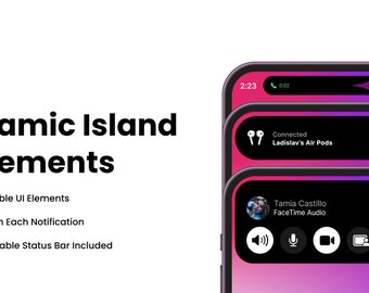 Elementos de interfaz de usuario de Dynamic Island para After Effects