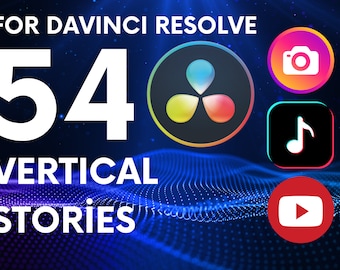 Plantillas de Instagram Stories de DaVinci Resolve: Gráficos de video verticales (PDF)