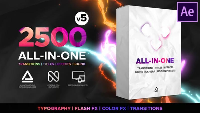 2500 After Effects Transitions Library: All-in-one Mega Pack - Etsy