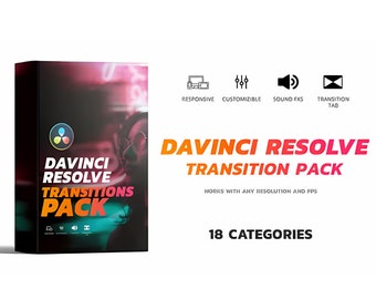 Paquete de transiciones de DaVinci Resolve: Efectos profesionales (descarga digital)