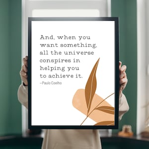Paulo Coelho The Alchemist Universe Quote Poster | Digital Download