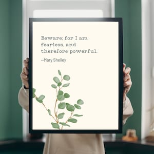 Poster met citaat van Mary Shelley | Digitale download