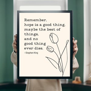 Stephen King Shawshank Redemption Quote Poster | Digital Download