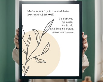 Alfred Lord Tennyson Ulysses Quote Poster | Digital Download