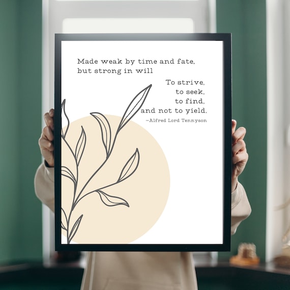 Alfred Lord Tennyson Ulysses Quote Poster Digital Download - Etsy