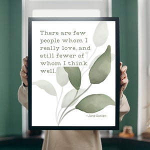 Pride and Prejudice Jane Austen Quote Poster | Digital Download