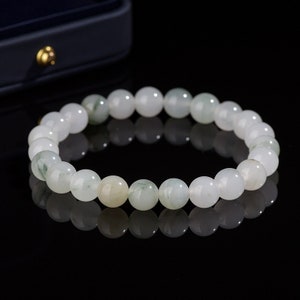 8mm Yinshan Green Jade, Wealth & Prosperity Beaded Gemstone Bracelet,Healing Crystals for Abundance and Good Luck,Manifest Financial Success