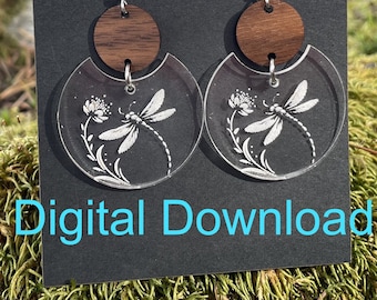 SVG- Dragonfly - Digital Download - simple earrings - insect - laser cut - jewelry - dragonfly
