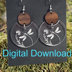 SVG- Libélula - Descarga digital - pendientes simples - insecto - corte láser - joyería - libélula