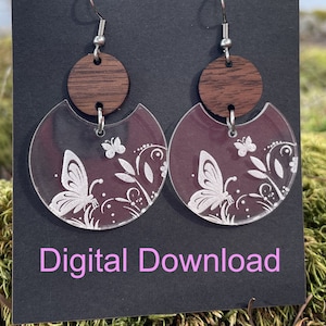 SVG, Mariposa, Descarga digital, Pendientes simples, Insecto, Corte láser, Joyería, Mariposa en primavera