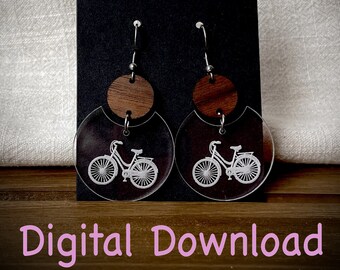 SVG - Brincos de Bicicleta - Download Digital - brincos simples - Bicicleta - corte a laser - joias -
