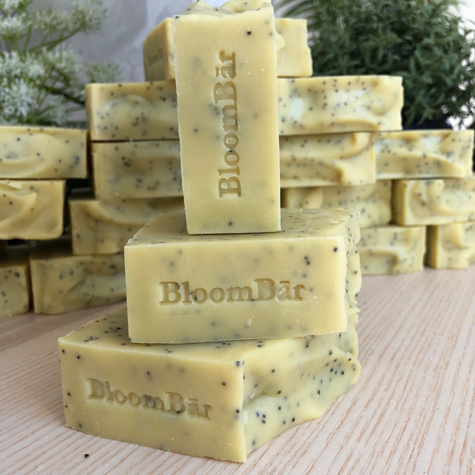 Lemon Poppy Seed Exfoliating Yellow Shea Butter Soap Handmade Small Batch All Natural Body Bar