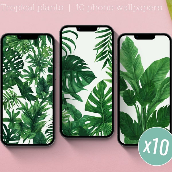 Tropical phone wallpaper, tropical plant wallpaper, plant phone wallpaper, relax phone wallpaper, green floral phone wallpaper