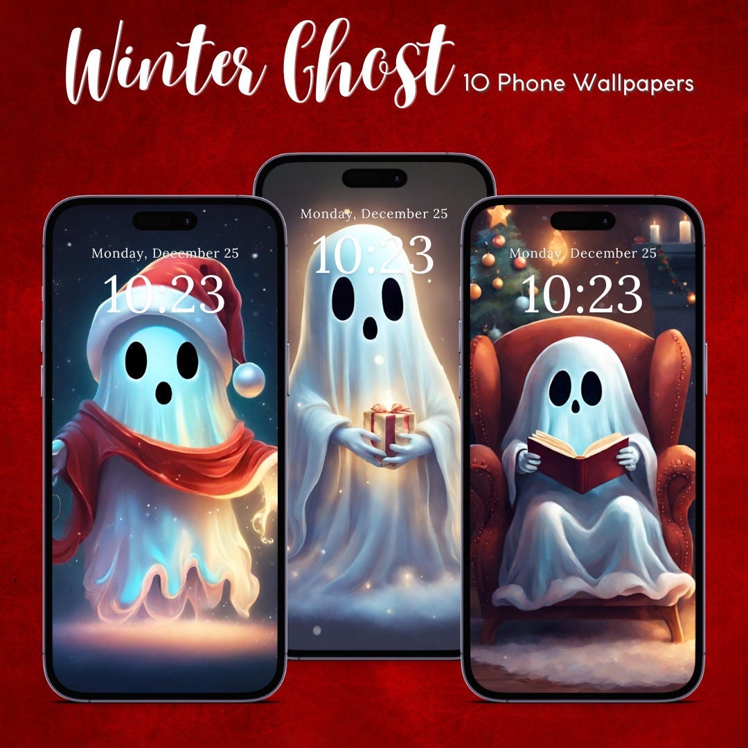 Christmas Wallpapers Christmas Ghost Phone Wallpapers - Etsy