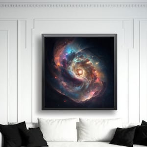 Galaxy Wall Art, AI art prints, Cosmic wall decor, Digital space wallpaper, Space home decoration, AI-Generated digital download, Printable