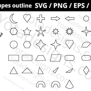 Basic shape SVG bundle, 38 shapes, Star svg , clipart, Circle shapes, Square SVG , silhouette , outline SVG, Instant Download