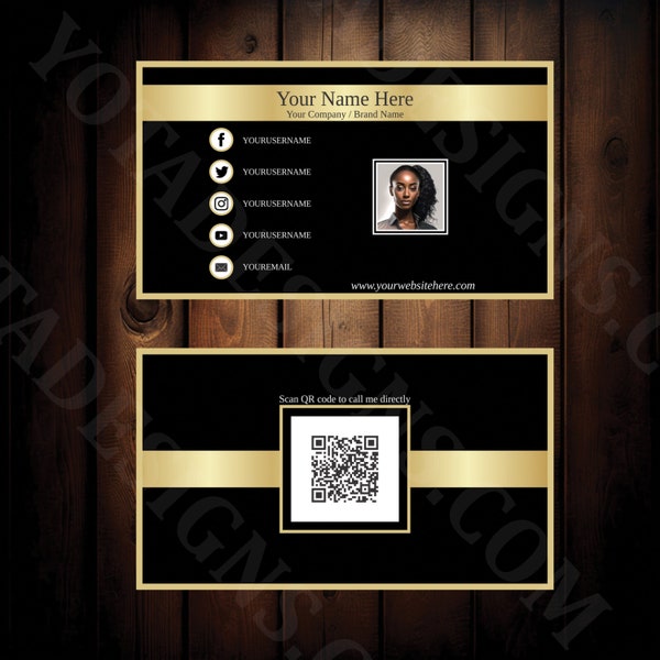 Business Cards With Qr on the Back - Etsy