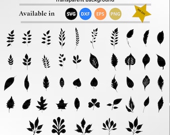 Leaf SVG, 45 leaves SVG bundle, SVG Cricut bundle, leaf template, cut files, plant svg, cut files, clipart, Silhouette, digital download