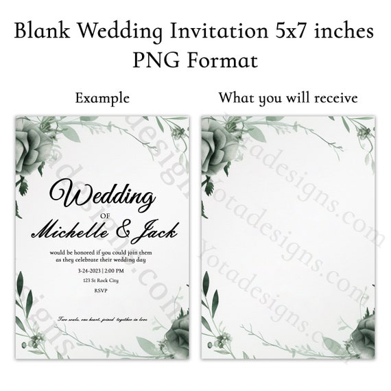Blank Printable Wedding Invitation