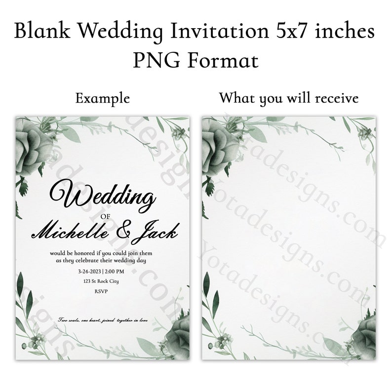 Printable 5x7 Wedding Invitation Template With Blank Space for Writing Printable 5x7 Wedding Invitation Template With Blank Space for Writing