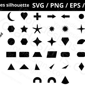Basic Shape SVG Bundle, 38 Shapes, Star Svg , Clipart, Circle Shapes ...