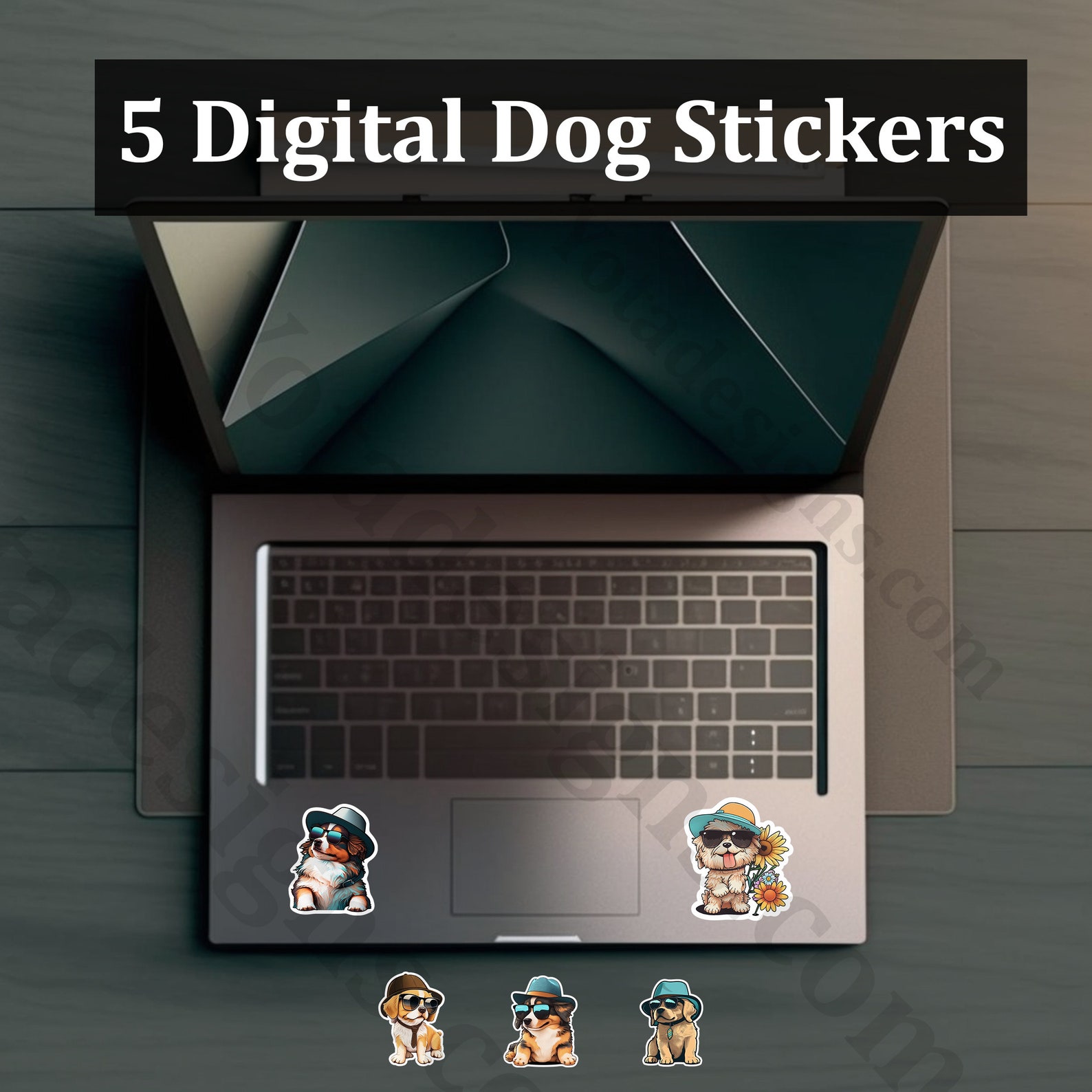 Digital Dog Sticker Bundle 5 Cute Dog Sticker High Quality - Etsy