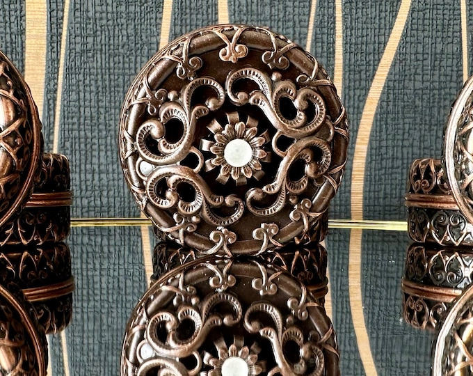 Decorated Pill Box with White Rhinestone - Vintage Pill Organizer