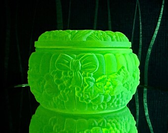 Vintage Uranium Glass Box - Hoffmann & Schlevogt Vintage Home Decor