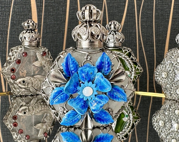 Vintage perfume bottle from white frosty glass