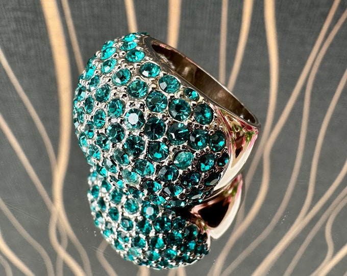 Blue Stone Ring in Size 54 (17.2 mm) - Elegant Ring for Her