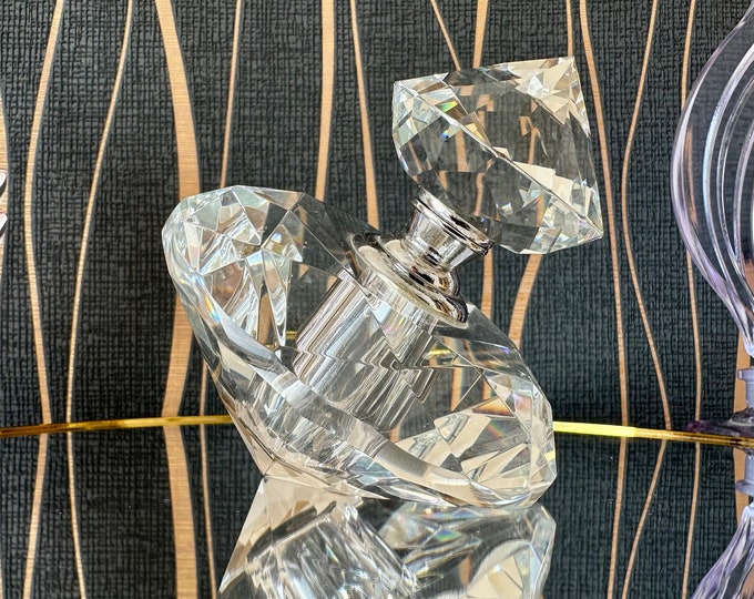 Handcrafted Crystal Perfume Bottle from Oleg Cassini Workshop
