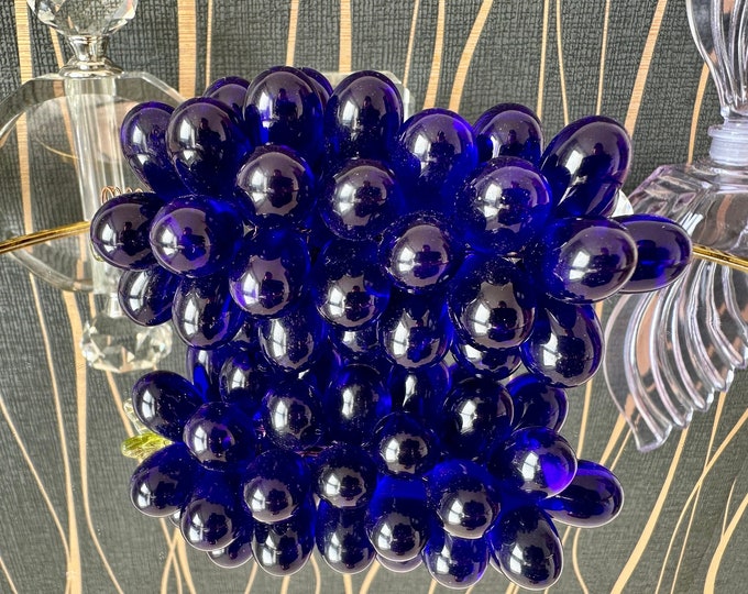 Blue Glass Grape Bunch - Unique Table Centerpiece