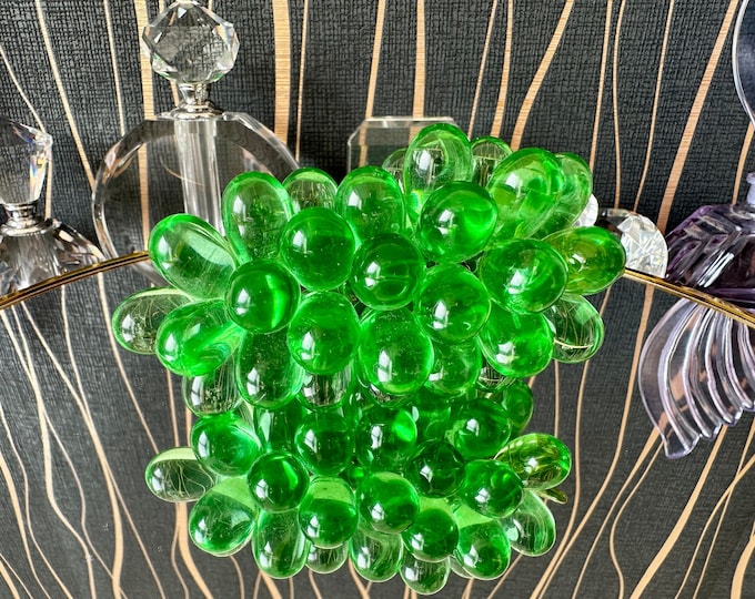 Green Glass Grape Bunch - Unique Table Centerpiece