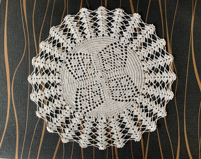 Handmade Crocheted Napkin: Retro Vintage Table Decor