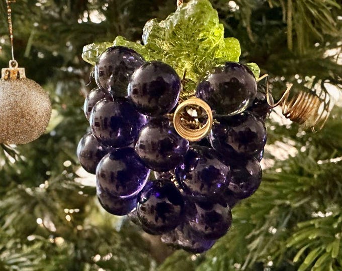 Small Blue Glass Bunch of Grapes, 1 Piece