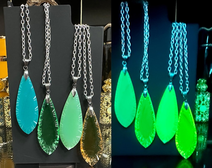 Uranium Glass Pendant Necklace