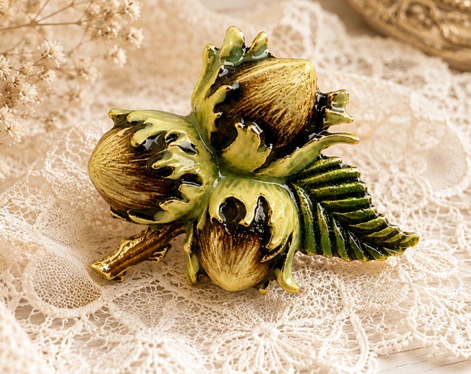 Elegant Three Nuts for Cinderella Brooch - A Charming Accessory for Any Event