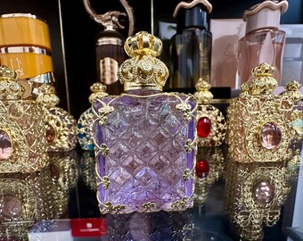 豪華な紫色のヴィンテージ香水瓶 - 手作り、コレクター向けの東洋風