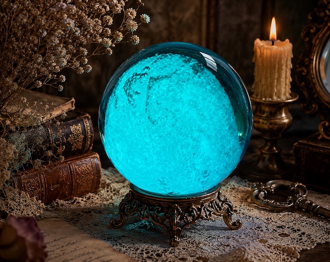 Moonlight Glow Orb – Solar-Charged Crystal Ball for Real Witches