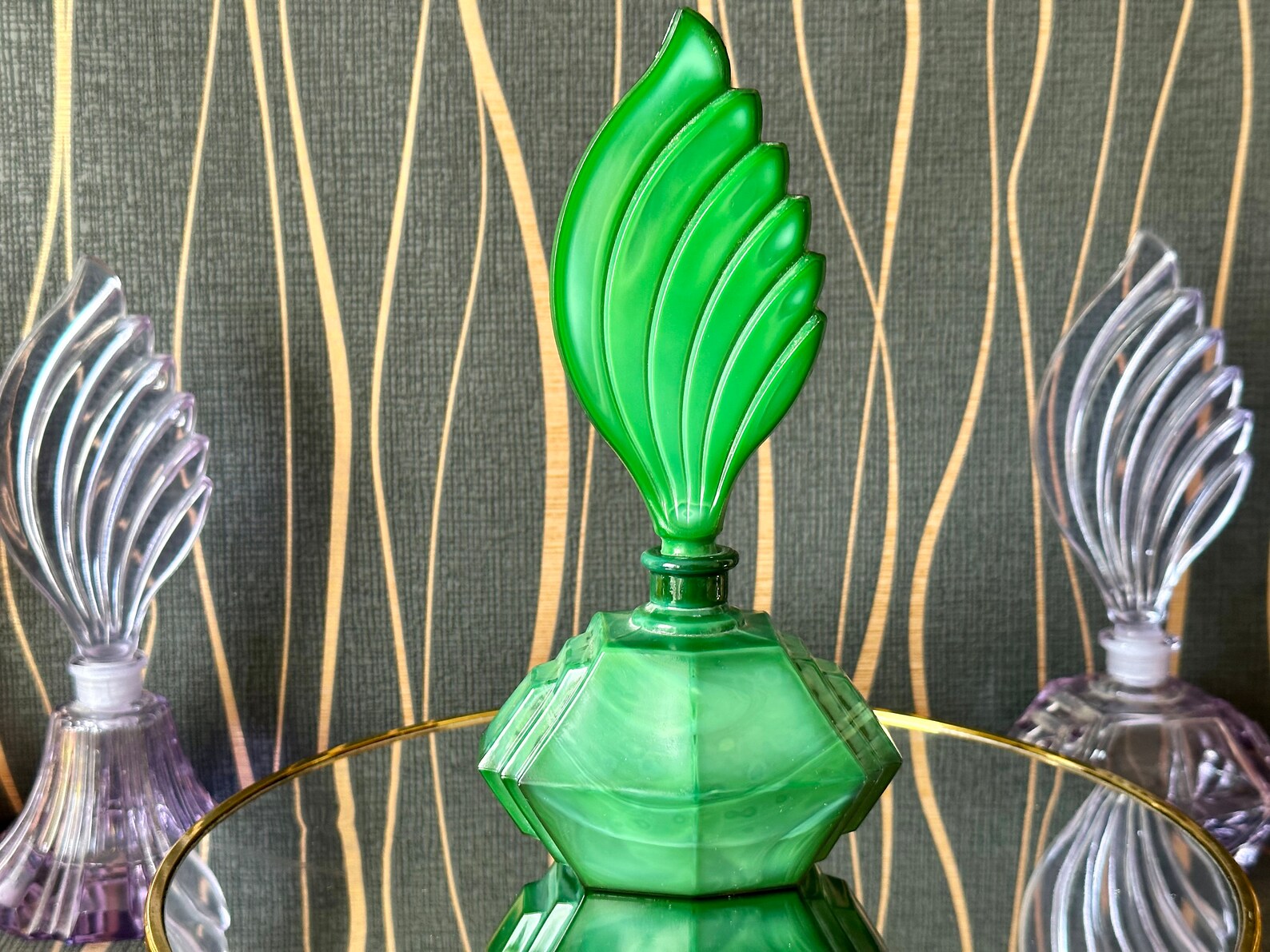 Luxurious Malachite Glass Perfume Bottle - Lightproof Container for ...