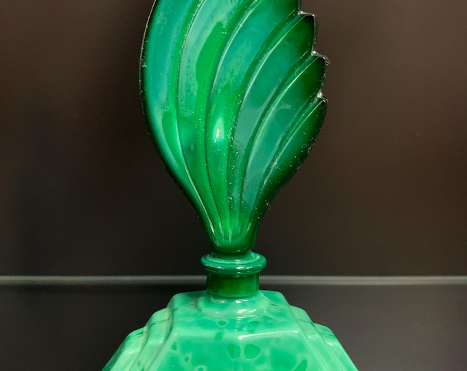 Malachite Glass Perfume Bottle - Lightproof Container for Lasting Fragrance
