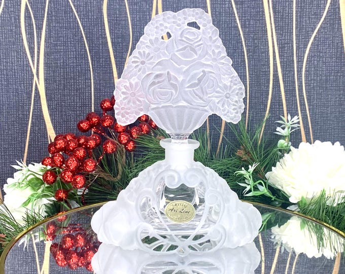 Unique Crystal Glass Perfume Bottle - Czech Republic Crafted