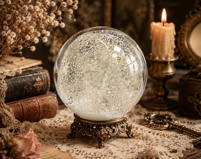 Moonlight Glow Orb – Solar-Charged Crystal Ball for Real Witches