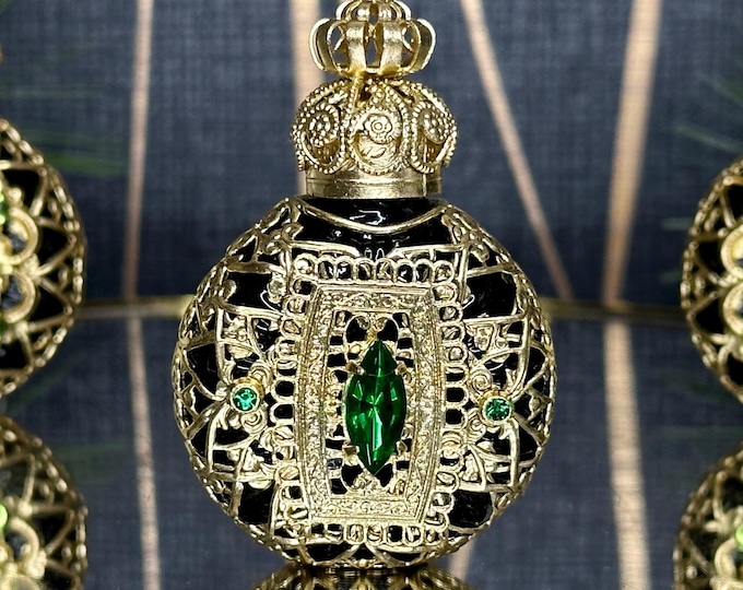 Vintage-style glass scent bottle with applicator wand, 5ml