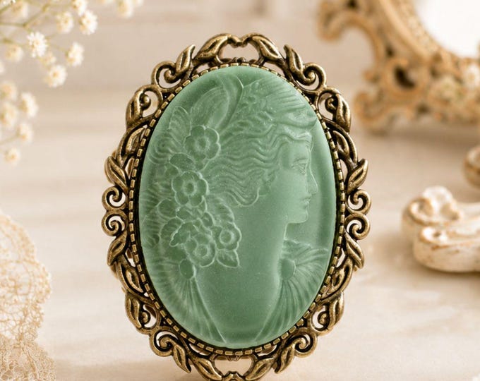 Vintage Style Inspired Uranium Glass Brooch - Exquisite and Timeless
